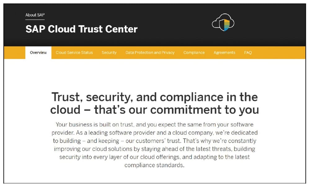 SAP Cloud Trust Center